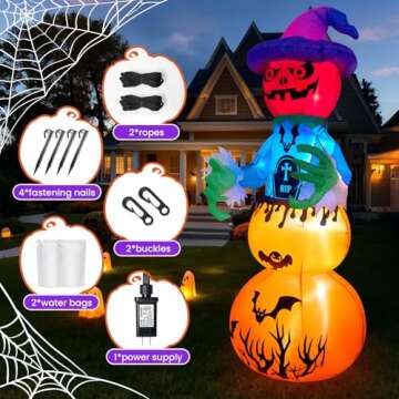 6FT Halloween Inflatable Pumpkins for Yard Decor