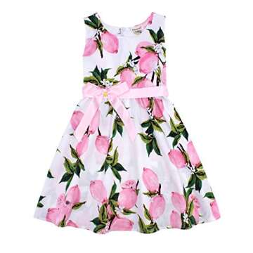 Lemon Toddler Summer Dress for Girls, Age 7-8