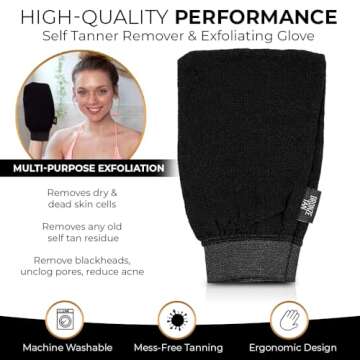 Bronze Tan Self Tanner Remover & Skin Exfoliating Glove For Sunless Tanning Best Self Tan Remover Glove for Easy and Painless Sunless Tan Removal Try it with Our Self Tan Removal Mousse!