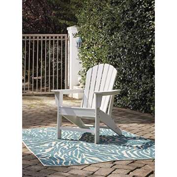 Signature Design by Ashley Sundown Treasure Outdoor Patio HDPE Weather Resistant Adirondack Chair, White