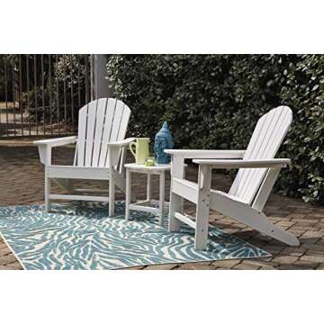 Signature Design by Ashley Sundown Treasure Outdoor Patio HDPE Weather Resistant Adirondack Chair, White