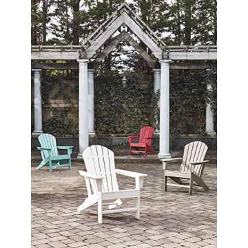 Signature Design by Ashley Sundown Treasure Outdoor Patio HDPE Weather Resistant Adirondack Chair, White