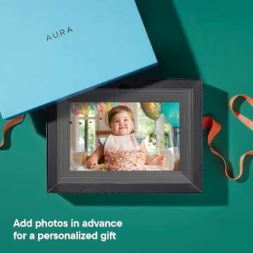 Aura Digital Picture Frame - 10.1" HD Display | Wirecutter's Best Digital Frame for Gifting - Send Photos Directly from Your Phone from Anywhere | Quick & Easy Setup Over WiFi - Free Aura App | Black