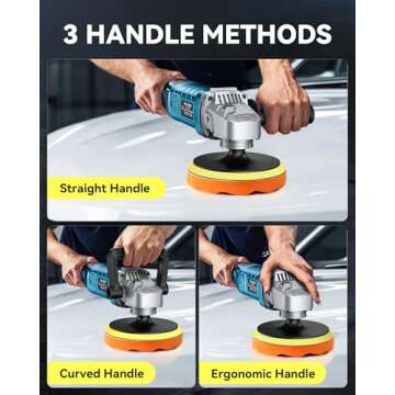 Buffer Polisher Kit for Car - 1600w 6/7 Inch Random Orbital Polisher Buffer Waxer,7 Variable Speed 2500-5000rpm,Detachable Handle Dual Action Polisher for Car Boat Sanding Polishing Waxing