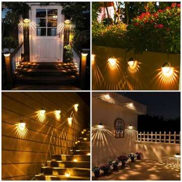 Quntis 4 Packs Auto On/Off Solar Fence Lights Outdoor Waterproof (IP65), LED Energy Saving Solar Deck Lights, Warm White Solar Spot Lights Decorative for Step, Garden, Porch, Path, Stair, UL Listed