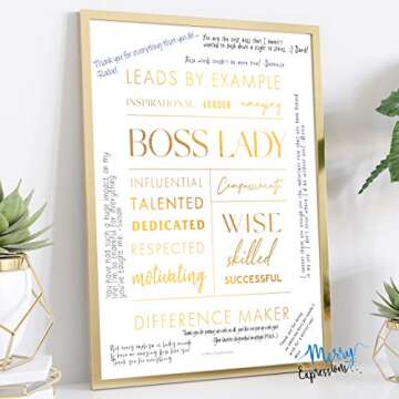 Merry Expressions Lady Boss Day Gift - Boss Lady Desk and Wall Art - Retirement Gift, Office Décor