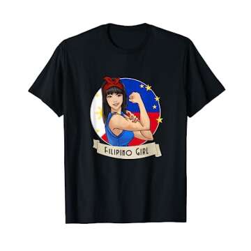 Proud Pilipina Pinoy Heritage Filipino Girl Philippines Flag T-Shirt