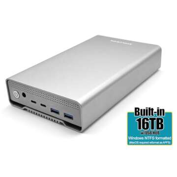 Avolusion PRO-G1 Series 16TB USB 3.2 Gen 2 External Hard Drive - Renewed