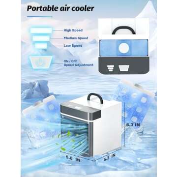 Mini Portable Air Conditioner with 3 Speeds