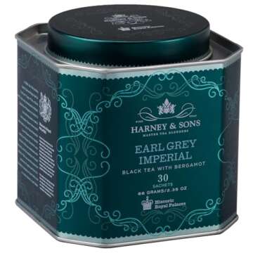 Harney & Sons HRP Earl Grey Imperial Tea Tin | 30 Sachets, Historic Royal Palaces Collection