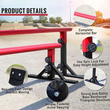 Adjustable Skateboard Grind Rail