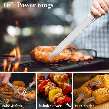 ROMANTICIST 25pcs Stainless Steel Grill Tool Set for Men