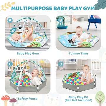 Deluxe Baby Gym Play Mat for Infants and Toddlers