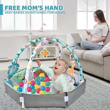 Deluxe Baby Gym Play Mat for Infants and Toddlers