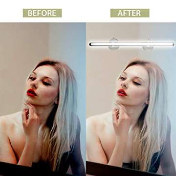 KOOT LED Vanity Makeup Lights, Portable Mirror Lights Simulated Daylight with 5 Color- USB Adapter Dual Use Brightness Adjustable Best for Makeup Closet Bedroom Bathroom