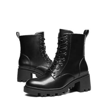 Combat Ankle Boots for Women - Dream Pairs Size 8.5