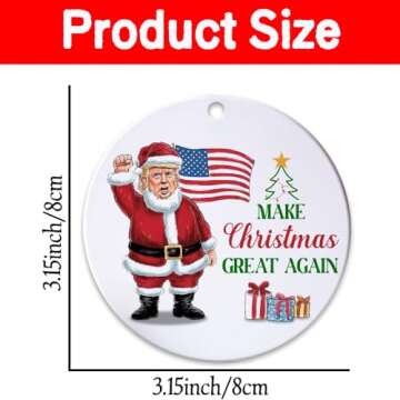 Donald Trump Make Christmas Great Again Ornament 2024 - Fun Gift for Supporters