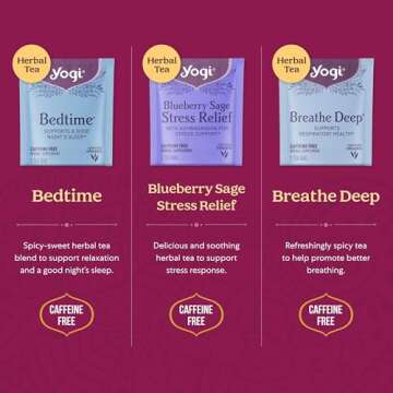 Get Well Yogi Tea Organic Sampler Gift Box - 5 Tea Bags per Flavor (45 Tea Bags) - Assorted Delicious Wellness Teas - 9 Herbal Teas - Caffeine-Free Tea Variety Pack - Tea Gift Set