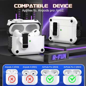 R-Fun AirPods Pro 2nd Gen Charging Case with Cleaner