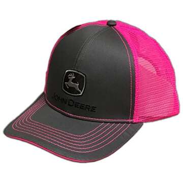 John Deere Women's Standard 23080418CH, Charcoal/Pink, One Size