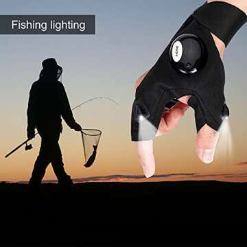 KUCHEY Valentines Day Gifts for Him Fathers Day Dad Gifts Birthday Gadgets Gifts from Daughter Wife Christmas Stocking Stuffers for Men Boyfriend Husband LED Flashlight Gloves Fishing Repairing Tools