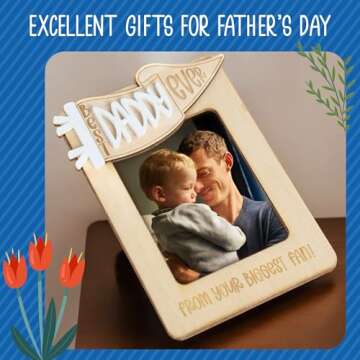 Car Picture Frame For Dad (With Tape), Car Visor Photo Frame Accessories, Small Father's Day Birthday Gifts From Daughter, Son, Unique Valentines Gifts For Dad From Kids, Cute Decorations For Father