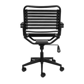 Laura Davidson Furniture Chair for Office Task, with Flat Elastic Bungie Straps, Rolling, Adjustable Height and Arm Rest Made of Polyester, Alloy Steel and Polypropylene, Black