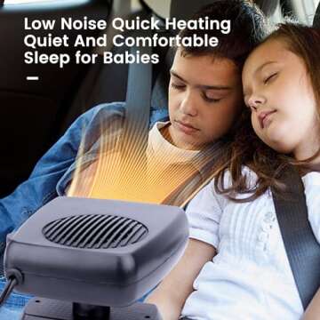 200W Portable Car Heater - Fast Defroster & 360° Rotary Design