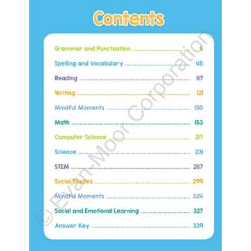 Evan-Moor Top Student, Grade 4 Workbook, 352 pages, Stickers, Poster, Reading, Writing, Spelling, Vocabulary, Phonics, Math, Science, STEM, SEL, Computer Science, Social Studies, Geography, Homeschool