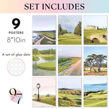 97 Decor Masters Golf Wall Art - Golf Posters, Sawgrass Golf Art Pictures, Augusta National Golf Course Prints, Golf Landscape Photos for Bedroom Decoration (8x10 UNFRAMED)