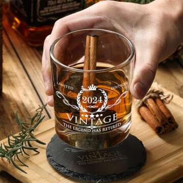 Retirement Whiskey Glass Set for Men - Unique Gifts