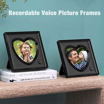 KWANWA Picture Frame Personalized Voice 20S Recordable, 3.9x3.9 Love Heart Shape Gifts for Graduation, Christmas, Birthday, Wedding, Photo Frame for Tabletop Desk Bookshelf Office Home