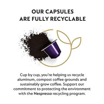 Nespresso Capsules Original Line, Arpeggio Decaffeinato, Dark Roast Coffee, 50-Count Coffee Pods