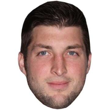 Tim Tebow Celebrity Mask, Card Face and Fancy Dress Mask