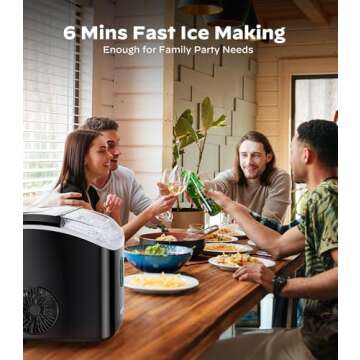 Silonn Nugget Ice Maker Countertop, Portable Pellet Ice Machine with Self-Cleaning Function, Sonic Ice Maker Produces 33lbs of Chewable Ice in 24 Hours, Ideal for Home Kitchen and Office, Black