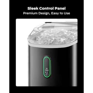 Silonn Nugget Ice Maker Countertop, Portable Pellet Ice Machine with Self-Cleaning Function, Sonic Ice Maker Produces 33lbs of Chewable Ice in 24 Hours, Ideal for Home Kitchen and Office, Black