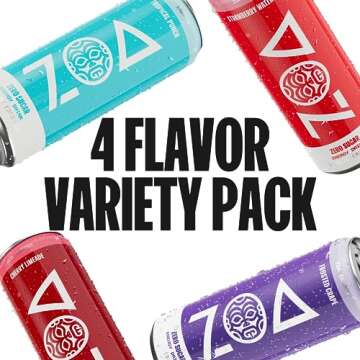 ZOA Energy Drinks Variety Pack - Zero Sugar, 12-Pack