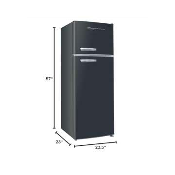 Frigidaire EFR753-BLACK EFR753 Retro Apartment Size Refrigerator with Top Freezer-2 Door Fridge with 7.5 Cu Ft of Storage Capacity, Adjustable Spill-Proof Shelves, Door & Crisper Bins, Black