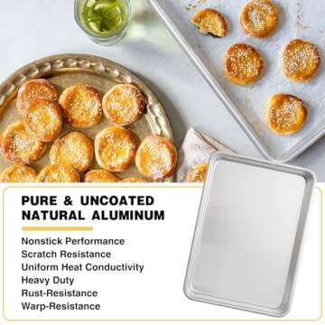 Commercial Quality Baking Sheet Pan Set - Nonstick & Durable 2-Pack