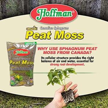 Hoffman 15503 Canadian Sphagnum Peat Moss, 10 Quarts