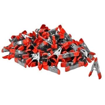 Wideskall® 2" inch Mini Metal Spring Clamps w/Red Rubber Tips Clips (Pack of 60)