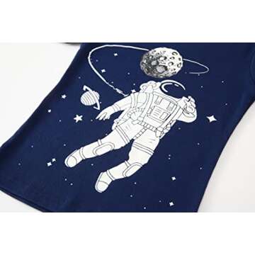 Pajamas for Boys Glow in the Dark Astronauts Space Pjs 100% Cotton Toddler Summer Shorts Set Kids Clothes(Astronauts-6498 4t)