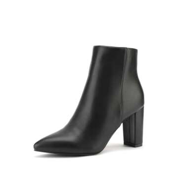 DREAM PAIRS Women's Stylish Chunky Heel Ankle Booties – Size 8, Black