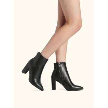 DREAM PAIRS Chunky Heel Ankle Booties in Black