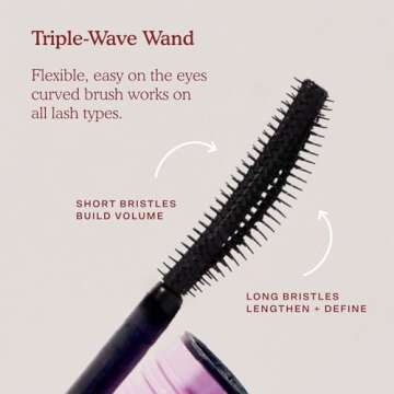 Tower 28 MakeWaves Mascara - Volumizing and Lash Lengthening Mascara - No Clumping or Flaking - Water-Resistant and Vegan Mascara for Sensitive Eyes – Jet Black