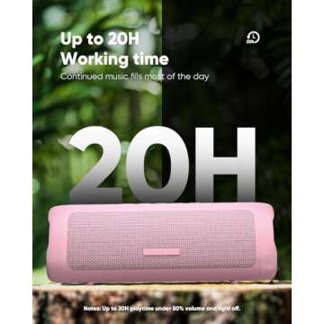 Bluetooth Speaker, IPX5 Waterproof Speaker with HD Sound, Up to 20H Playtime, TWS Pairing, BT5.3, Portable Wireless Speakers for Home/Party/Outdoor/Beach, Electronic Gadgets, Birthday Gift (Pink)