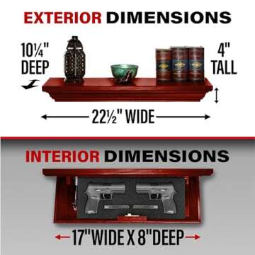 Tactical Traps Patriot 35S Compact Gun Shelf with Trap Door | Compact Firearm Storage with RFID Lock | Easy Installation | Secure & Safe Compartment | 22 ½ ” X 10 ¼” X 4”