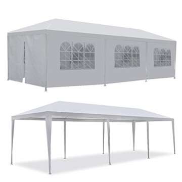 F2C Outdoor Gazebo White Canopy with sidewalls Party Wedding Tent Cater Events Pavilion Beach BBQ Event