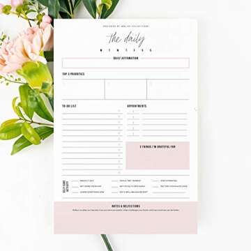 Bliss Collections Daily Planning Pad, To Do List Notebook - Simple Pink - Undated Tear-Off Sheets Notepad - Day or Work Calendar, Organizer, Scheduler for Goals, Tasks, Ideas - 6" x 9", 50 Sheets