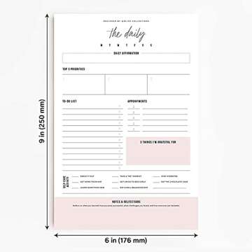 Bliss Collections Daily Planning Pad, To Do List Notebook - Simple Pink - Undated Tear-Off Sheets Notepad - Day or Work Calendar, Organizer, Scheduler for Goals, Tasks, Ideas - 6" x 9", 50 Sheets